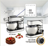 Batteur sur socle professionnel 7L en acier inoxydable, mélangeur alimentaire électrique 1500W, 6 vitesses, faible bruit, pour boulangerie, restaurant, cuisine