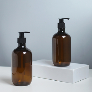 Biểu Tượng Tùy Chỉnh Pet Boston Vòng <span class=keywords><strong>200Ml</strong></span> 300Ml Phân Hủy Sinh Học Nhựa Rỗng Chai Hổ Phách Với Lotion Bơm Cho Dầu Gội Đầu Boston Phong Cách - Product Image 3