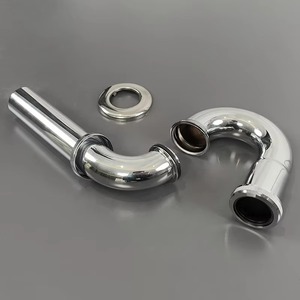 Siphon en P rond sanitaire en acier inoxydable 1-1/2 pour lavabo, durable et facile à assembler, 32mm 38mm - Product Image 2