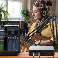 Microphone XLR professionnel 192 kHz, table de mixage audio, enregistrement en studio, interface audio USB 2x2, carte son, podcast