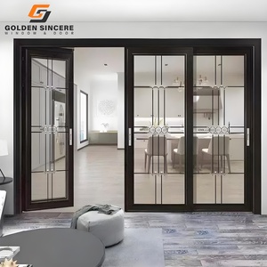Porte coulissante PD moderne pour villas Cadre en alliage d'aluminium Modèle d'ouverture horizontale insonorisé en acier inoxydable - Product Image 6