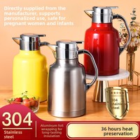 Bouilloire électrique classique de 1,6 L pour usage domestique, intérieur poli miroir, en acier inoxydable, avec sifflet