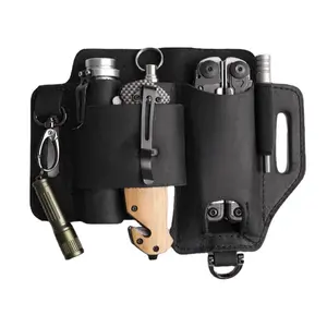 Tragbares echtes Leder messer Leder Organizer EDC Belt Organizer für Arbeit und tägliche Taschen messer Scheide für taktische Stifte