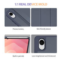 Étui pour tablette en cuir PU fin à trois volets avec support pour stylet S, support magnétique, coque antichoc pour Samsung Galaxy Tab S12 Plus 12,4 pouces