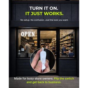 <b>Led</b> Open <b>Sign</b> 30x10 Inch Super Bright White <b>Led</b> Display For Retail Store Window Hanging Installation - Product Image 3