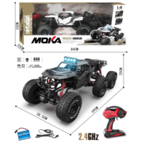 Camion RC tout-terrain 6x6 haute vitesse 2,4G 1/8 en alliage, 70 cm, grande taille, avec amortisseurs, pour escalade sur rochers