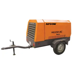 דיזל מנוע מדחס אוויר 150cfm 8bar 30kw 40HP APCOM נייד אוויר בורג מדחס דיזל 150 cfm HG150-8C