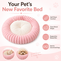 Lit pour chien confortable et solide, rond, pour chats et chiens, rembourré en coton PP, housse non amovible, utilisable toute l'année
