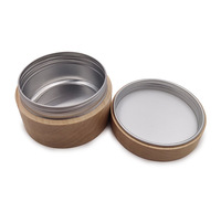 Frascos Cosméticos Ecológicos de Madera de Haya con Interior de Aluminio, 30 ml, 50 ml, 100 ml, Recipientes de Almacenamiento de Cera para el Cabello, Frascos para Velas