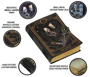 สมุดบันทึกหนังโบราณขอบฝาปิดหนังสือกระดาษวินเทจของเงาสมุดบันทึก Grimoire สมุดร่างหนังโดยผู้จัดจําหน่ายอินเดีย - Product Image 6