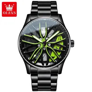 OLEVS 9937 custom oem waterproof Classic Men Luxury Brand Watches Black Wristwatches Sports Stainless Steel watch for man