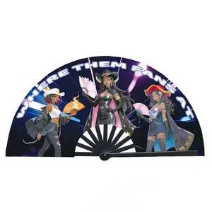 Tùy Chỉnh 33Cm 13Inch Nhựa Gấp Tay <span class=keywords><strong>Fan</strong></span> Trung Quốc Thủ Công Lớn Kungfu Rave Clack Người Hâm Mộ Cho Ramadan Halloween Bên Đám Cưới - Product Image 6