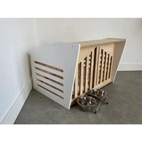 Maison pour animaux de compagnie de luxe en bois écologique multifonctionnelle, style cabane en bois, niche intérieure pour chiens, motif floral, fermeture à boutons pression, personnalisable
