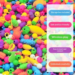 Jouets éducatifs en plastique à perles pour enfants, fabrication artisanale, pour filles, collier et <span class=keywords><strong>bracelet</strong></span> sans fil à perles Pop - Product Image 2