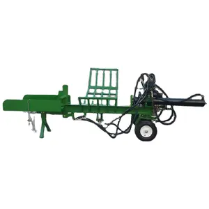 12hp 50 ton diesel log splitter processador lenha com elevador hidráulico e vertical e horizontal da plataforma de trabalho começo elétrico