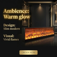 Cheminée électrique à LED intégrée, 3D, murale, décorative, éclairage décoratif intérieur