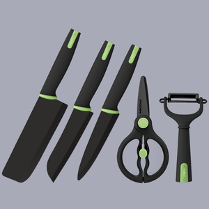 Ensemble <span class=keywords><strong>de</strong></span> <span class=keywords><strong>couteaux</strong></span> <span class=keywords><strong>de</strong></span> cuisine japonais professionnels MIDDIA, jetables, ambidextres, manche en PP, finition satinée, <span class=keywords><strong>couteaux</strong></span> en céramique noire, zircone - Product Image 1
