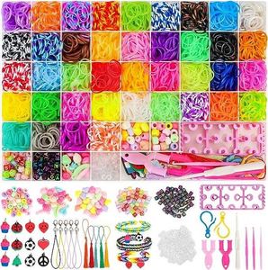 Making Craft Kits Gift for Kids 40-Color Rubber <strong>Loom</strong> <strong>Bands</strong> Starter Kit Plastic DIY Bracelet Making Craft Kits Gift for Kids - Product Image 1