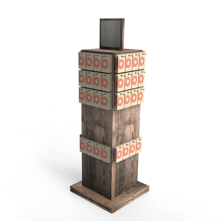 Customized Floorstanding MDF Wooden Display Stands With Shelves and Wheels for Retail Stores — view 4