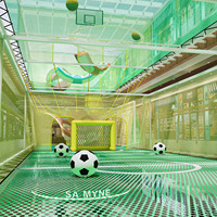Aire de jeux intérieure personnalisée pour enfants avec filet de cordes, équipement de jeu souple commercial multi-zones, parc d'aventure sécurisé pour enfants