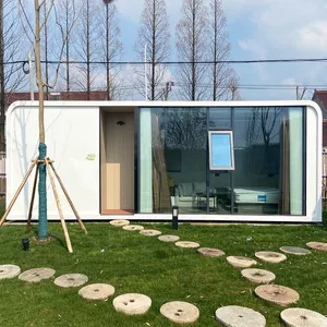 现代设计模块化预制房屋客厅花园吊舱生活集装箱家庭苹果舱