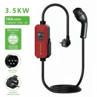Nouveau chargeur EV portable à courant réglable 3,5 kW Type 2 avec contrôle intelligent de la température, indice de protection IP66, contrôlé par application, recharge mobile pour véhicules électriques