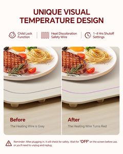 Plaque chauffante portable carrée en silicone souple avec contrôle tactile, anti-brûlure, antidérapante, température réglable, en silicone de qualité - Product Image 5