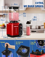 Multifunctionele Blender Commercial Met 2 Potten 220V 110V Krachtige 3hp Motor Automatische Commerciële Keukenmachine Fruitblender
