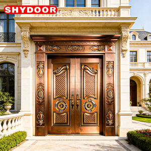 Puerta de Seguridad Clásica de Cobre con Núcleo de Acero Inoxidable, Puerta Principal de Villa, Puerta Doble, Puerta Exterior de Mansión, Puerta Palladiana - Product Image 6