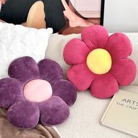 Coussin en peluche en forme de fleur mignon, coussin décoratif doux, coussin d'appoint coloré pour la chambre des enfants, le canapé, le lit, la décoration de la maison