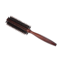 Salon de coiffure antistatique mélange brosse à cheveux poils de sanglier baril brosse manche en bois nylon brosse ronde peigne