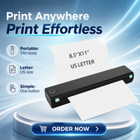 Phomemo Printer A4 portabel siswa, Printer huruf termal nirkabel A4 saku untuk rumah/kantor/perjalanan/tato