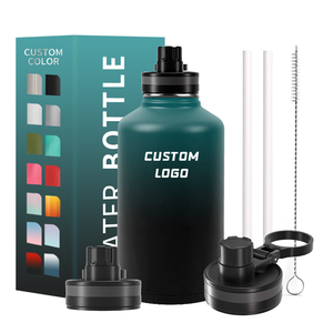 Botol Air Terisolasi 32oz 64oz Dengan Sedotan, Cangkir Air Olahraga Stainless Steel Dinding Ganda Vakum Anti Bocor untuk Perjalanan - Product Image 2