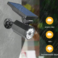 Projecteur solaire extérieur de 25 pieds avec 8 ampoules LED à détecteur de mouvement pour jardin, terrasse, cour, garage, bac à énergie solaire