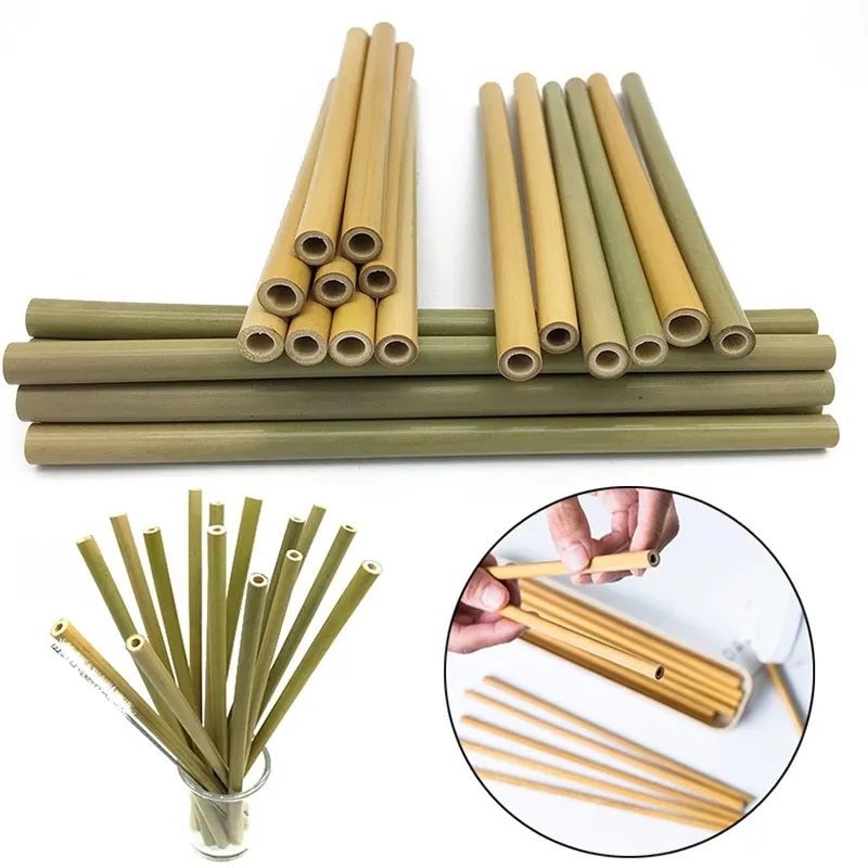 Herbruikbare Bamboe Rietjes 7.8 Centimeter 100% Natuurlijk Eco-Vriendelijk Biologisch Afbreekbaar En Biologisch Bamboe Stro Drinken