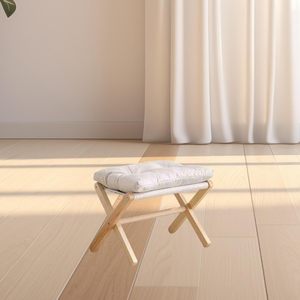 Taburete de madera <span class=keywords><strong>plegable</strong></span> tapizado, <span class=keywords><strong>reposapiés</strong></span> elegante acolchado, taburete para <span class=keywords><strong>sofá</strong></span>, taburete para cambiar zapatos, taburete escalón, otomana infantil para cabecera de cama - Product Image 4