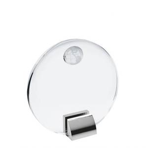Trophy Glass Disc 140mm With World <b>Globe</b> Design - Product Image 1