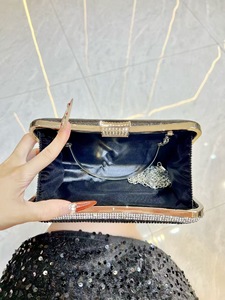 New Cross-border Polyester Rhinestone Evening <b>Clutch</b> Bag Ladies Celebrity Dress Shoulder Crossbody Handbag Tanjing - Product Image 3