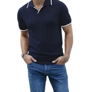Polo brodé personnalisé en gros, T-shirt de golf uni, Polo homme vierge, Polo color block - Product Image 5