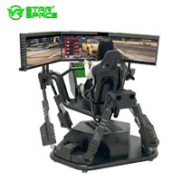 Simulateur de course automobile VR d'extérieur à 3 écrans avec plateforme de mouvement, adapté aux enfants, pour parcs d'attractions commerciaux intérieurs - Vente chaude