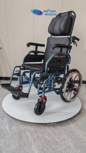 Brother Medical Silla de ruedas eléctrica con freno electromagnético de respaldo alto, cómoda y portátil, para ancianos discapacitados - Product Image 4