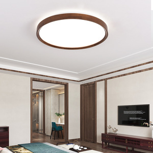 Chinese Style Ultra Thin <b>Ceiling</b> <b>Light</b> Led Rectangular Wood Frame Living Room Bedroom <b>Light</b> Stepless Dimming Three Color - Product Image 3