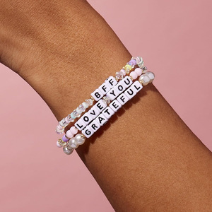 Pulseras <span class=keywords><strong>de</strong></span> Acero con Letras y Logotipo Personalizado, Hechas a Mano con Cristal y Perlas, Inspiradas en <span class=keywords><strong>la</strong></span> FE, SER <span class=keywords><strong>FELIZ</strong></span>, Pulsera <span class=keywords><strong>de</strong></span> Regalo para Mujeres y Niñas - Product Image 6