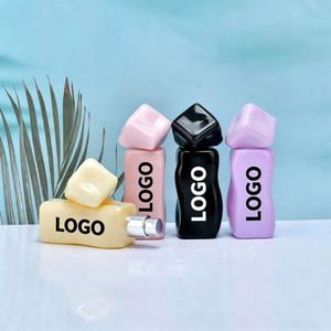 Flacon de parfum en verre rechargeable portable haut de gamme de 30 ml, forme carrée, couleurs macaron, bouchon détachable, pulvérisateur à pompe, flacon à ressort - Product Image 2
