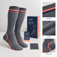 Chaussettes de compression de soutien en Spandex et Nylon pour infirmières, confortables pour le travail, gris royal, soutien gradué, ajustement du bout du pied