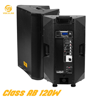 Propre usine professionnelle gamme complète 2 voies 15 "haut-parleur avec classe AB 120W amplificateur ABS armoire 42Hz-20KHz réponse en fréquence