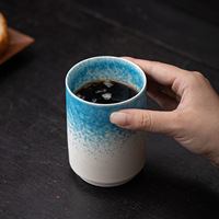 Mug Kopi Keramik Gaya Retro Yao Bian Mewah Ringan untuk Penggunaan di Rumah & Kantor, Teh, Susu, dan Lainnya