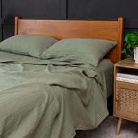 Draps plats en mousseline de luxe, taille king, couleur vert olive, respirants, confortables, style intemporel, douceur durable, drap plat