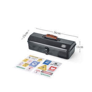 户外野营储物袋便携式金属工具箱，带DIY装饰贴纸钢材料 - Product Image 3