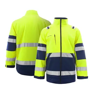 Giacca da uomo invernale Hi Vis da esterno in pile polare giacca a striscia riflettente abbigliamento di sicurezza da lavoro cappotto da esterno